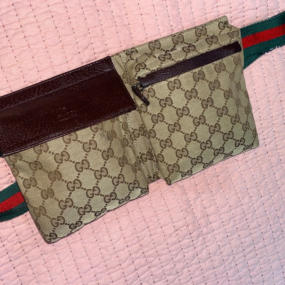 Vintage Gucci Pre-Owned GG Canvas Web Double Pocket Belt Bag - Picture 8 of 10
